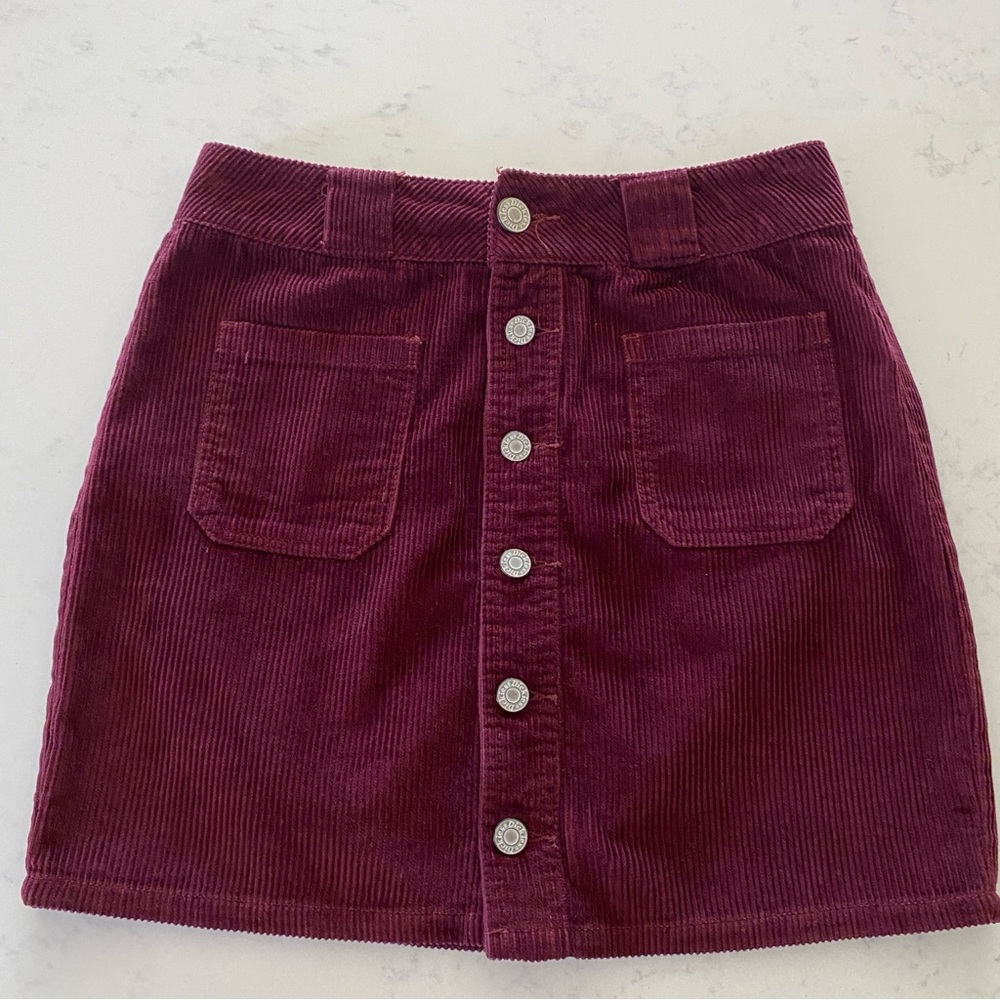 Dickies A-Line Corduroy Button Front Skirt Holiday Perfect Sz. 1 [b4]